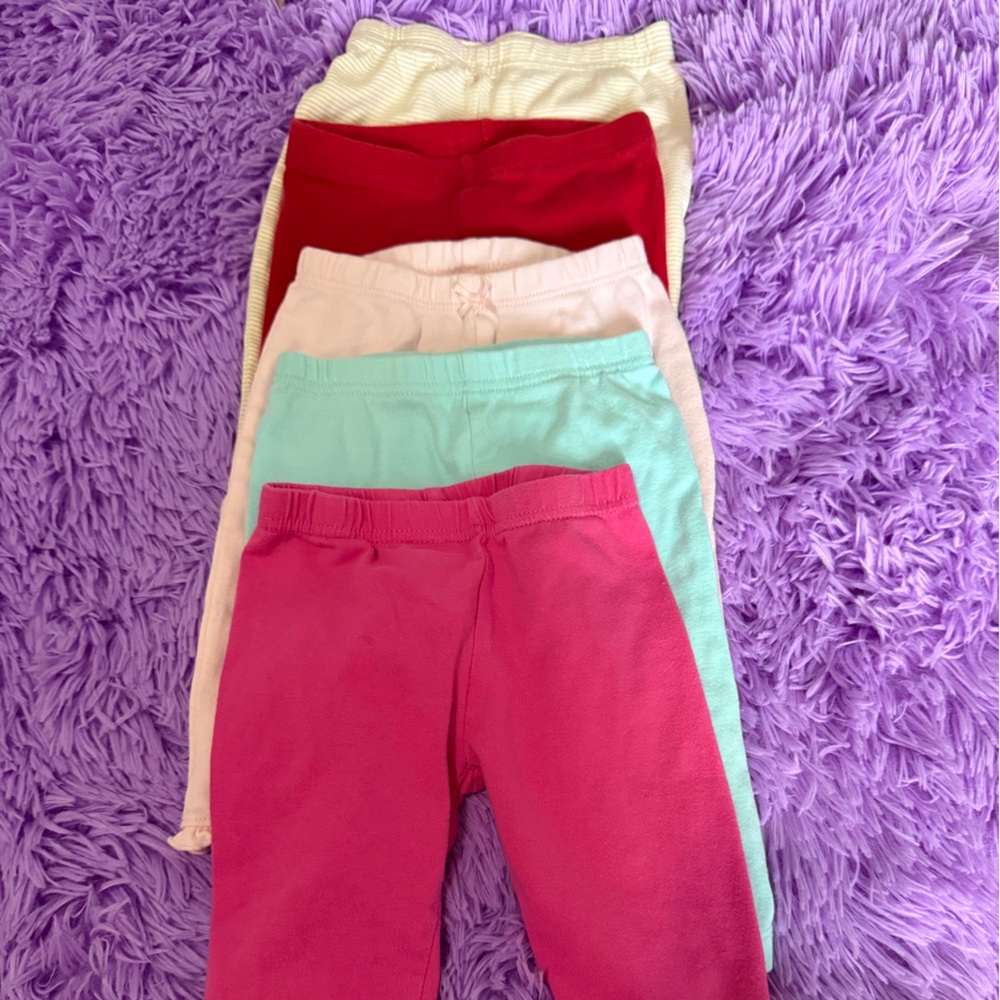 Assorted Baby Leggings - 5 pcs - Size 3-6 months - Preloved